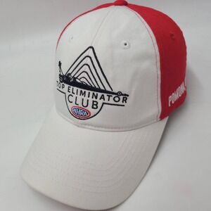 NHRA Hat Adjustable White Red Top Eliminator Club 2024 Drag Racing USA Flag Men